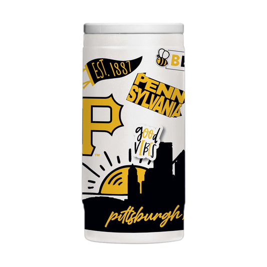 Pittsburgh Pirates 12oz Native Powdercoat SlimCan Coolie - Logo Brands - Flyclothing LLC