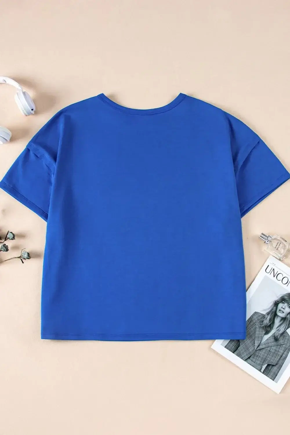 Patched Pocket Exposed Seam Oversize T-shirt - Trendsi - Flyclothing LLC