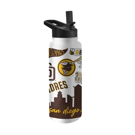 San Diego Padres 34oz Native Quencher Bottle - Logo Brands - Flyclothing LLC