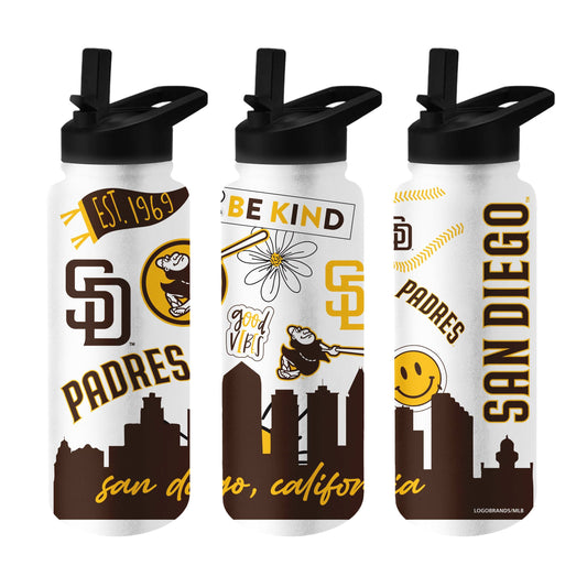 San Diego Padres 34oz Native Quencher Bottle - Logo Brands - Flyclothing LLC