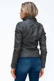 YMI Faux Layered Double-Zipper Jacket with Fuzzy Hood - Trendsi - Flyclothing LLC