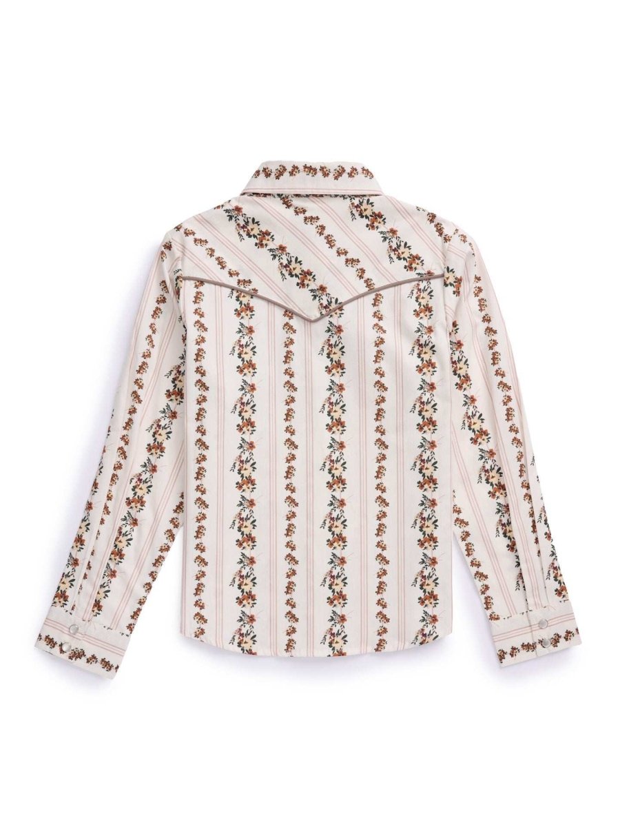 Girl's Ely Cattleman Wallpaper Floral Print Western Snap Shirt - Ely Cattleman - Flyclothing LLC