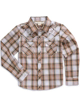 Girl's Ely Cattleman Plaid Western Snap Shirt with Floral Embroidery - Ely Cattleman - Flyclothing LLC