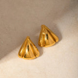 Stainless Steel Seashell Shape Earrings - Trendsi