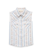 Girl's Ely Walker Horseshoe Wallpaper Floral Print Sleeveless Shirt - Ely Cattleman - Flyclothing LLC