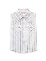 Girl's Ely Walker Horseshoe Wallpaper Floral Print Sleeveless Shirt - Ely Cattleman - Flyclothing LLC