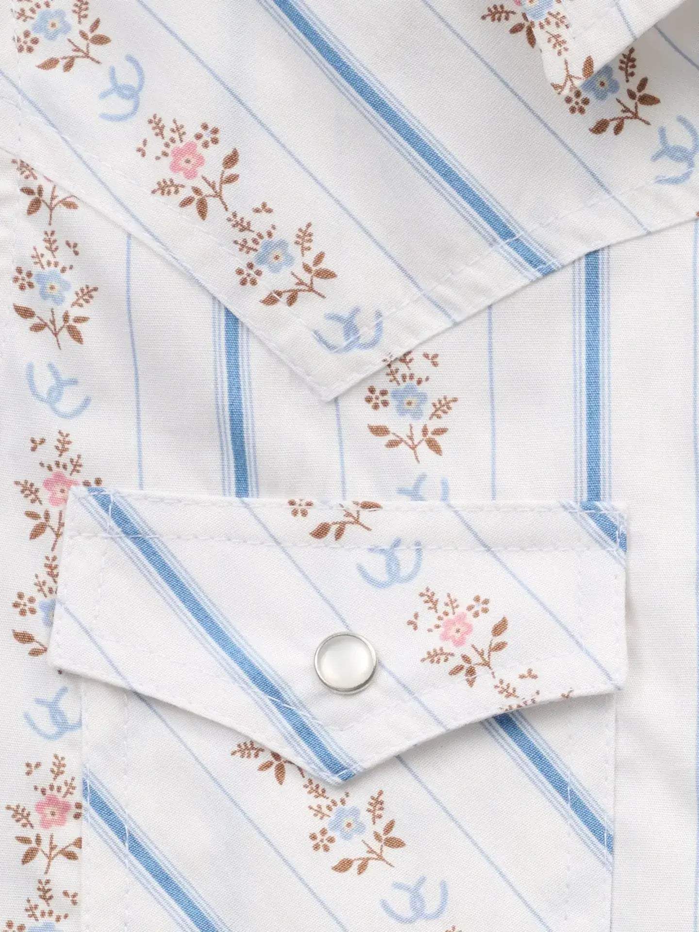 Girl's Ely Walker Horseshoe Wallpaper Floral Print Sleeveless Shirt - Ely Cattleman - Flyclothing LLC