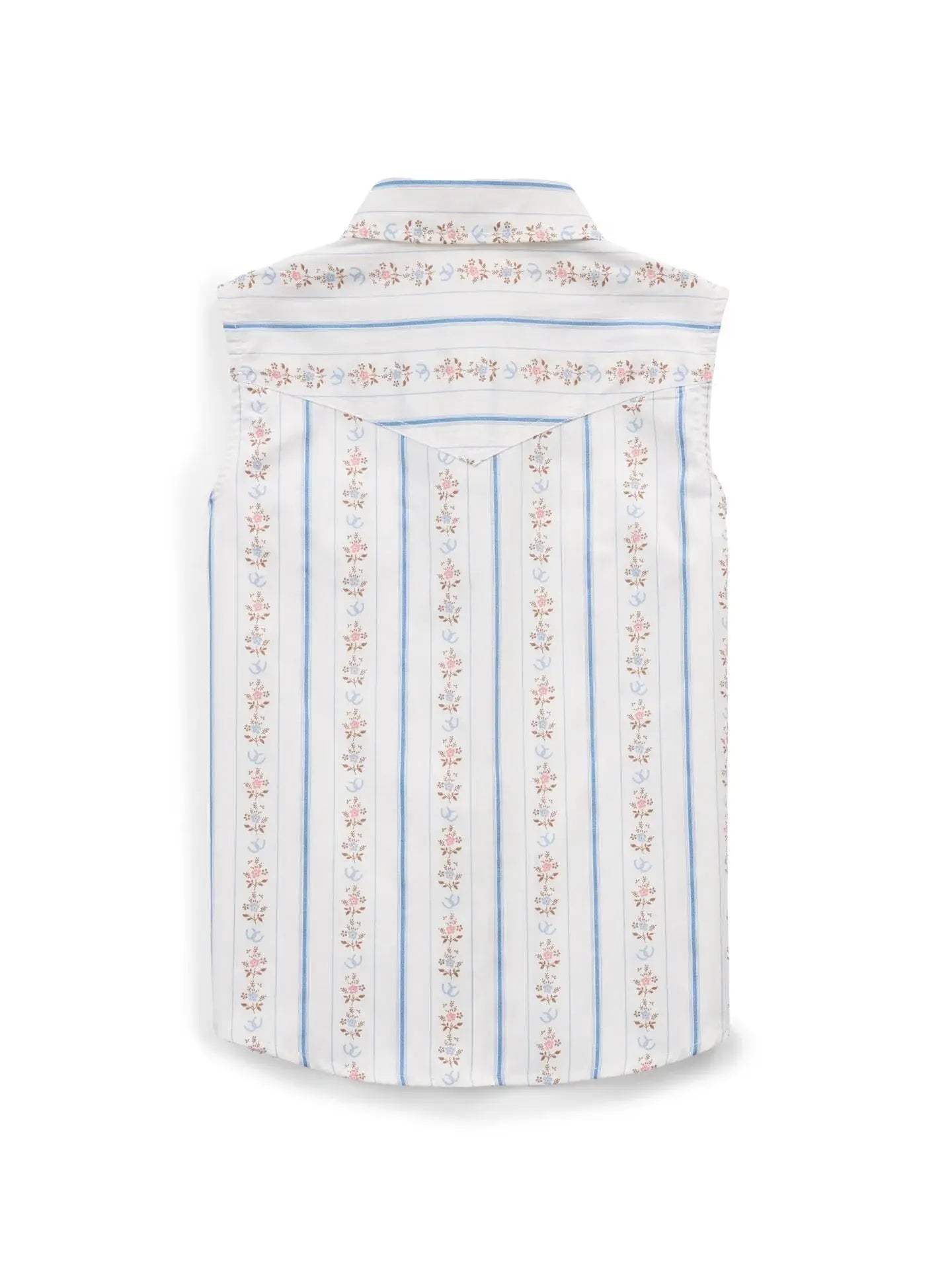 Girl's Ely Walker Horseshoe Wallpaper Floral Print Sleeveless Shirt - Ely Cattleman - Flyclothing LLC