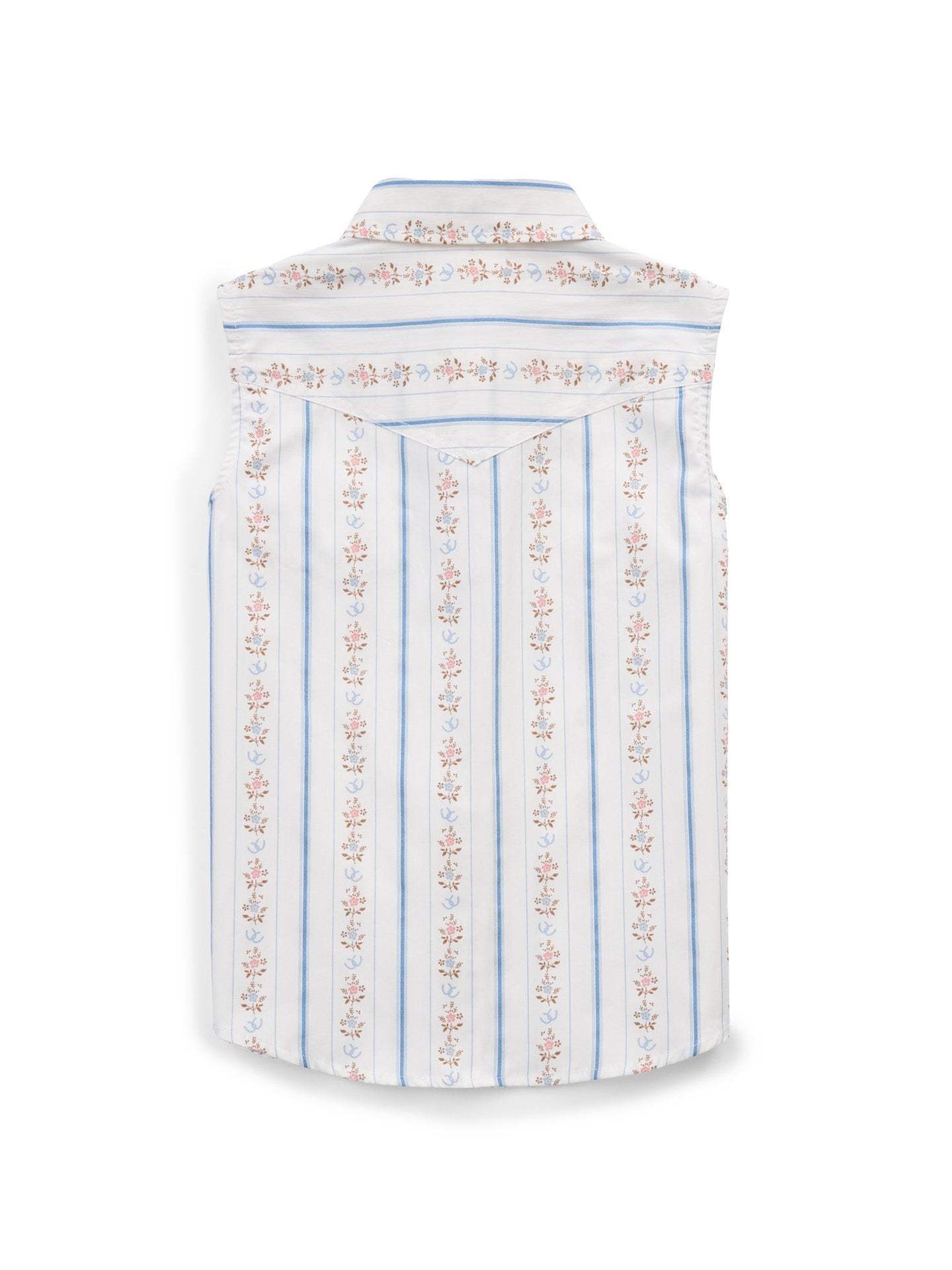 Girl's Ely Walker Horseshoe Wallpaper Floral Print Sleeveless Shirt - Ely Cattleman - Flyclothing LLC