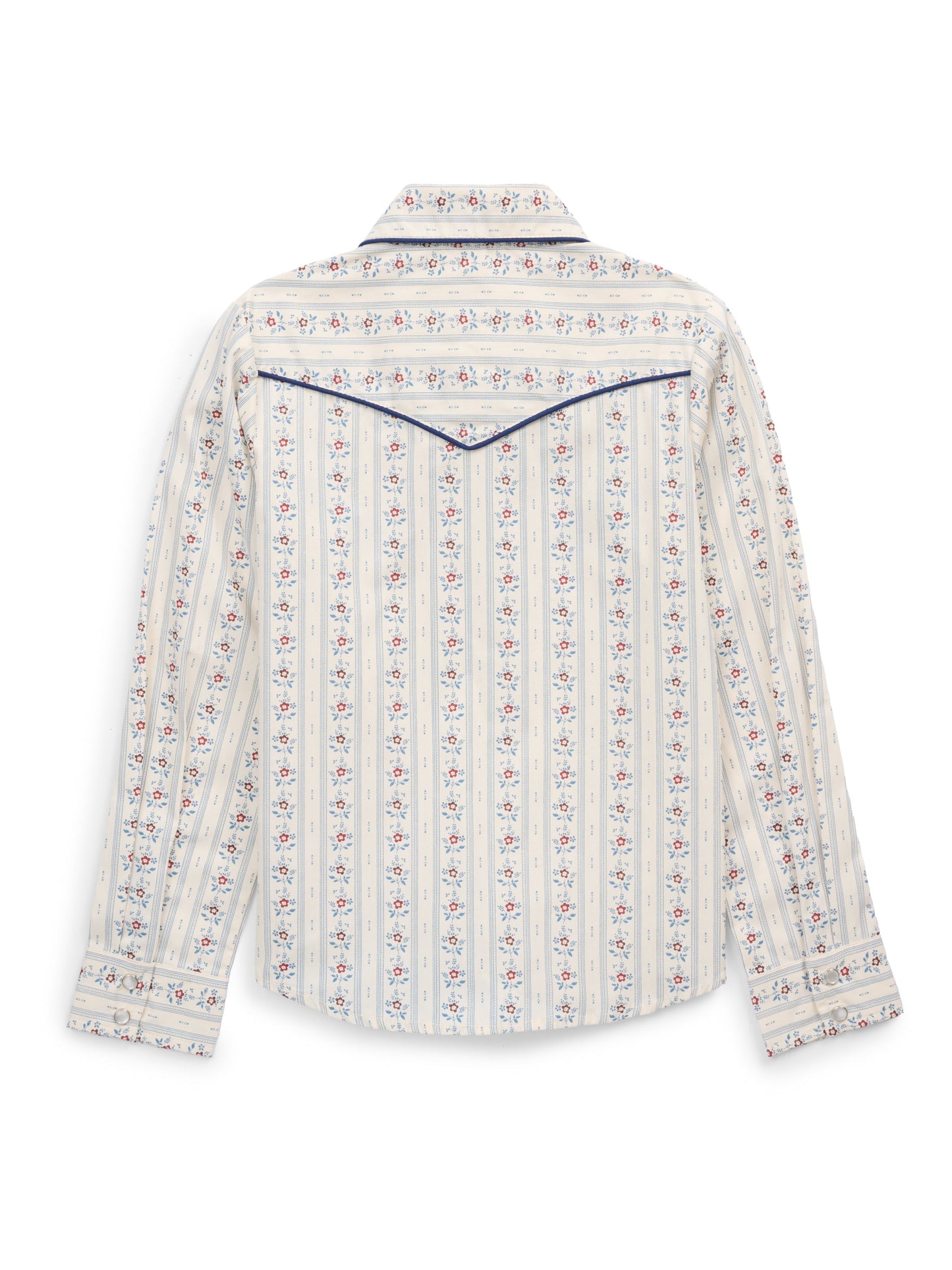 Girl's Ely Cattleman Ecru Wallpaper Floral Print Western Snap Shirt