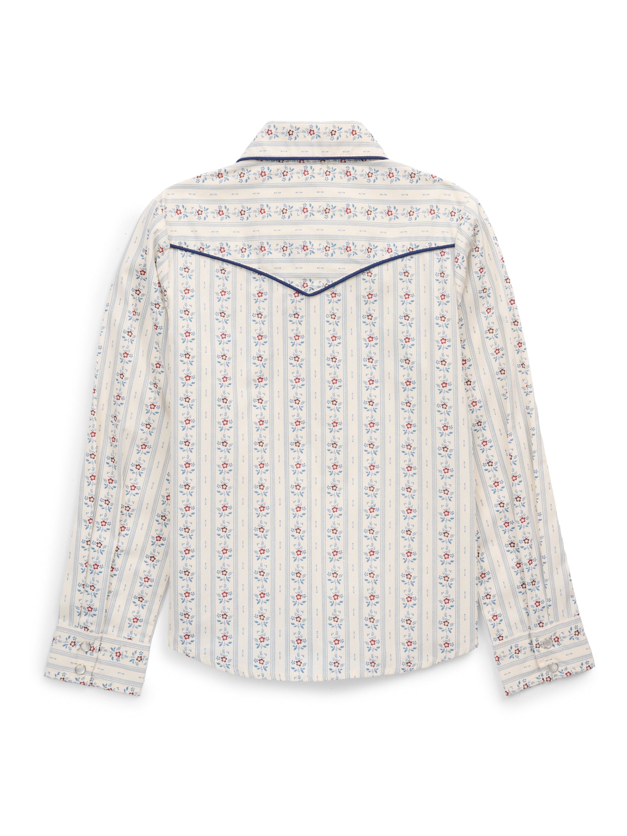 Girl's Ely Cattleman Ecru Wallpaper Floral Print Western Snap Shirt