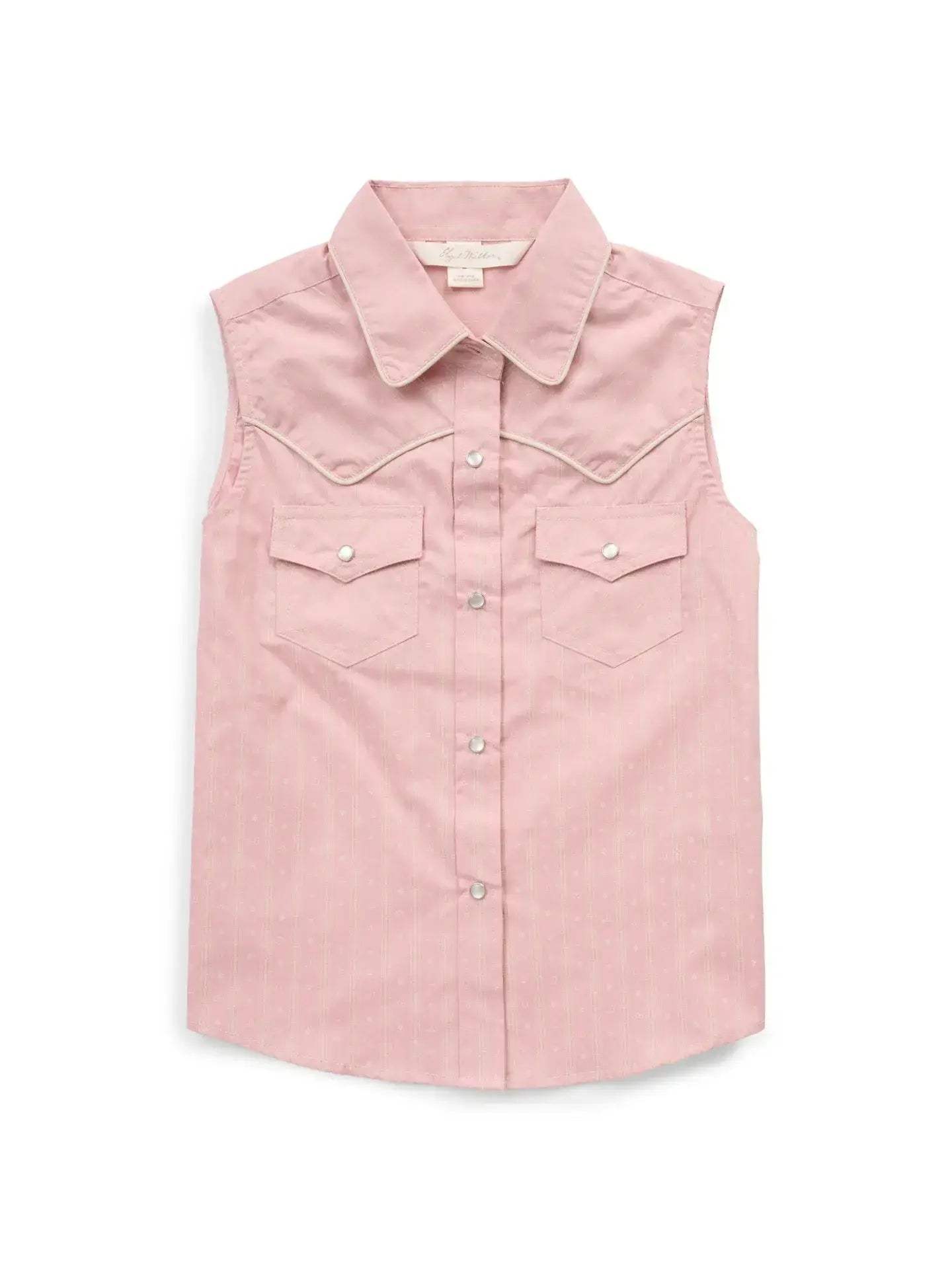 Girl's Ely Walker Dusty Pink Western Motif Print Sleeveless Shirt - Ely Cattleman - Flyclothing LLC