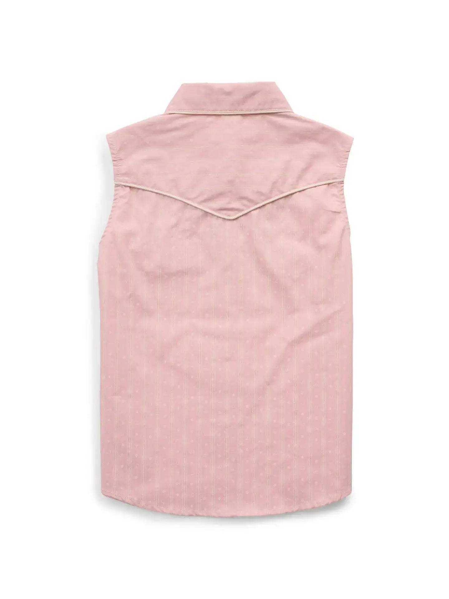 Girl's Ely Walker Dusty Pink Western Motif Print Sleeveless Shirt - Ely Cattleman - Flyclothing LLC