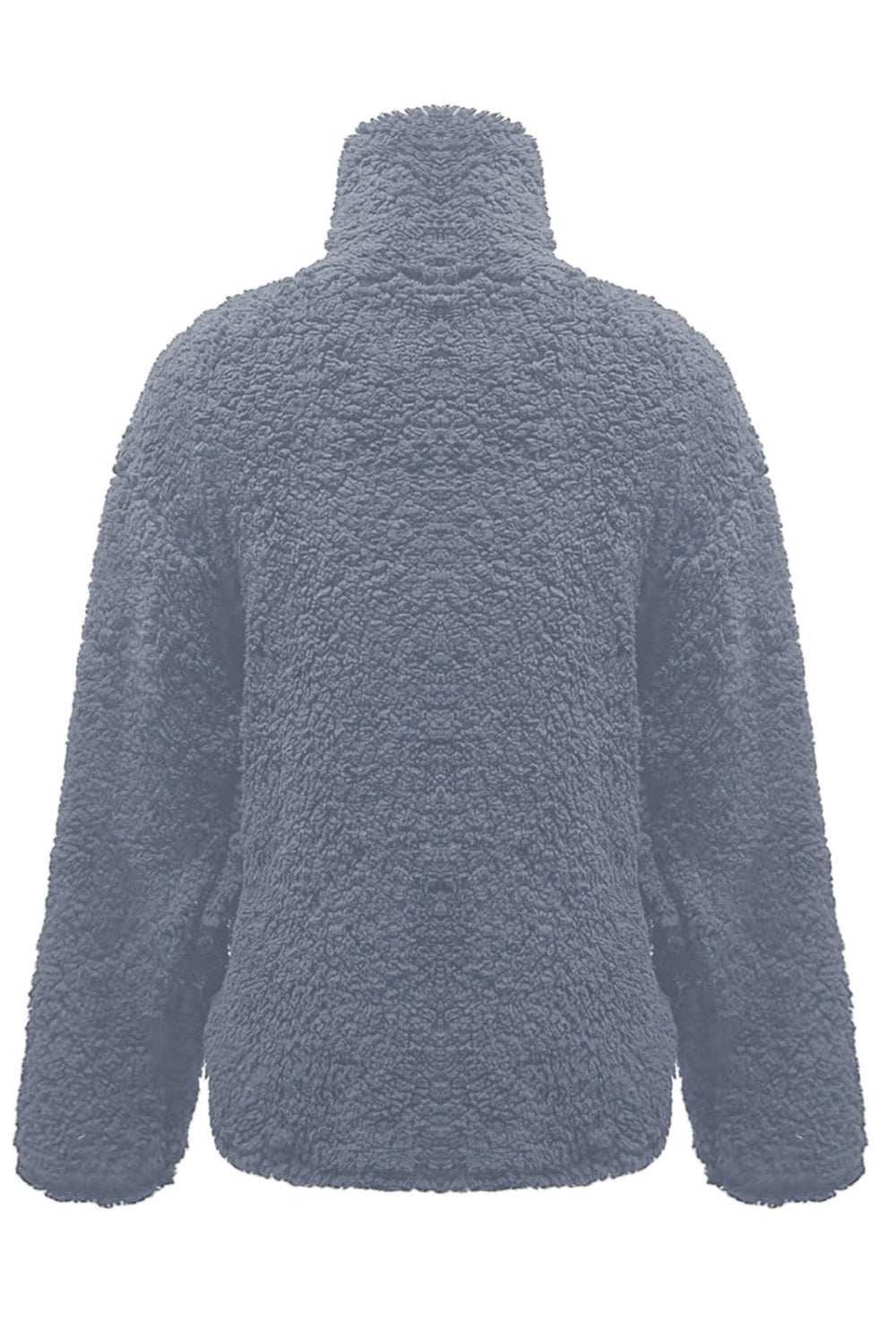 Fuzzy Turtleneck Long Sleeve Sweatshirt - Trendsi - Flyclothing LLC