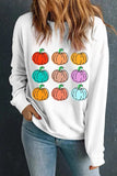 Pumpkin Graphic Long Sleeve Sweatshirt - Trendsi - Flyclothing LLC