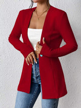 One Button Long Sleeve Blazer - Trendsi - Flyclothing LLC