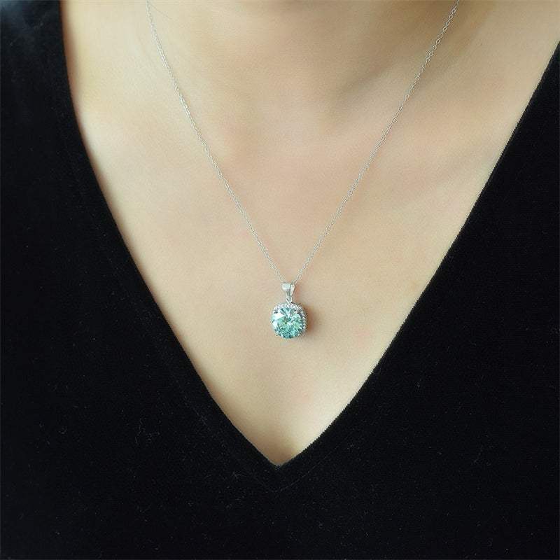 5 Carat Moissanite 925 Sterling Silver Pendant Necklace - Trendsi - Flyclothing LLC