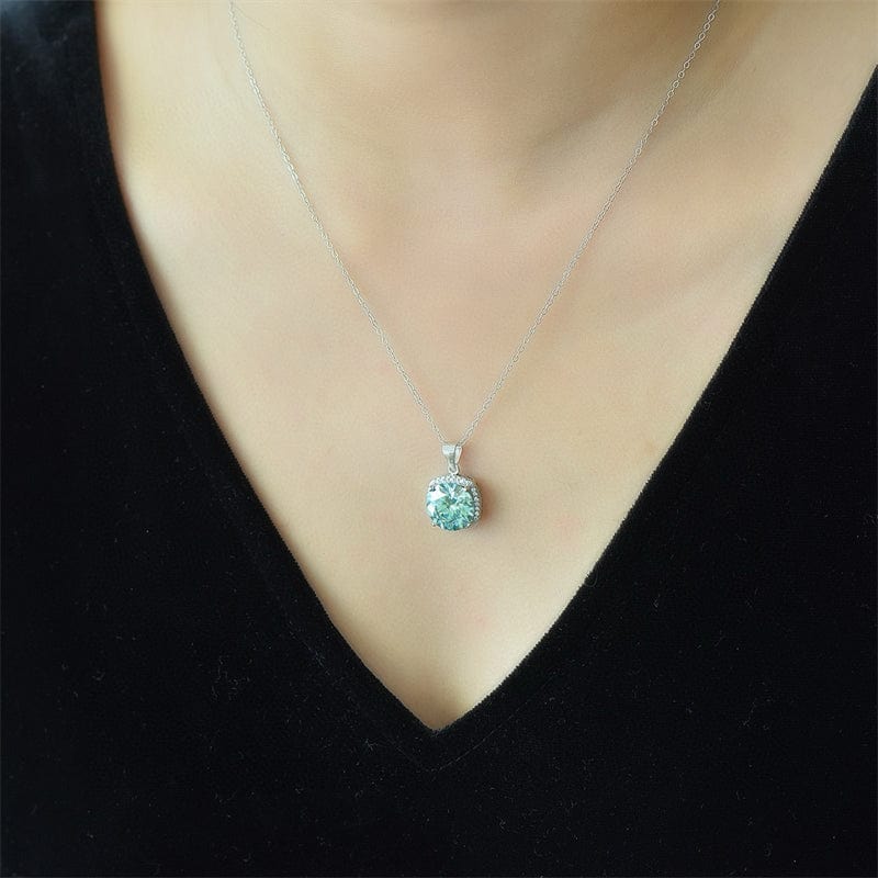 5 Carat Moissanite 925 Sterling Silver Pendant Necklace - Trendsi