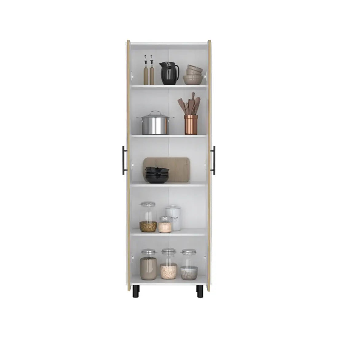 71" Beige Wood Two Door Pantry Or Storage Closet - Homeroots - Flyclothing LLC