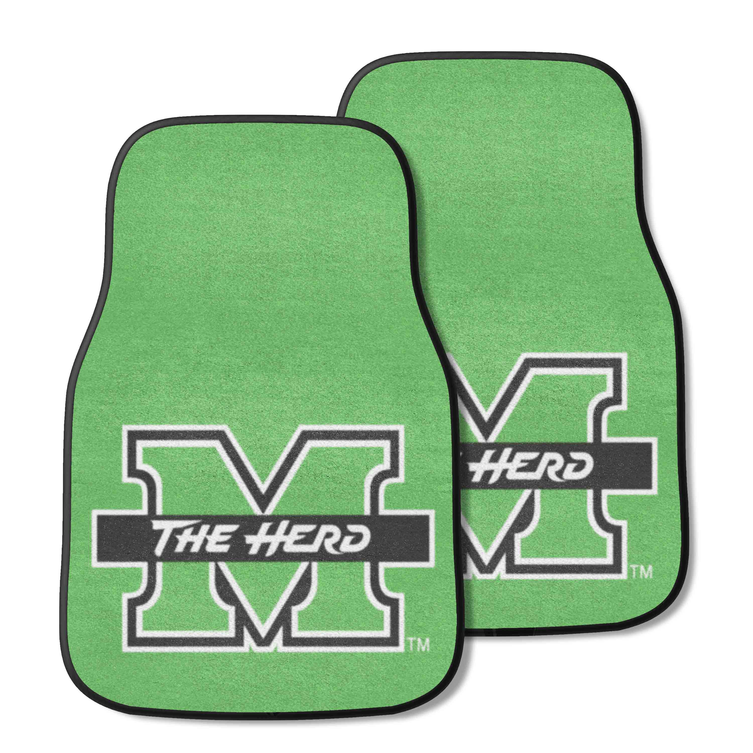 Marshall Thundering Herd Front Carpet Car Mat Set - 2 Pieces - Marshall