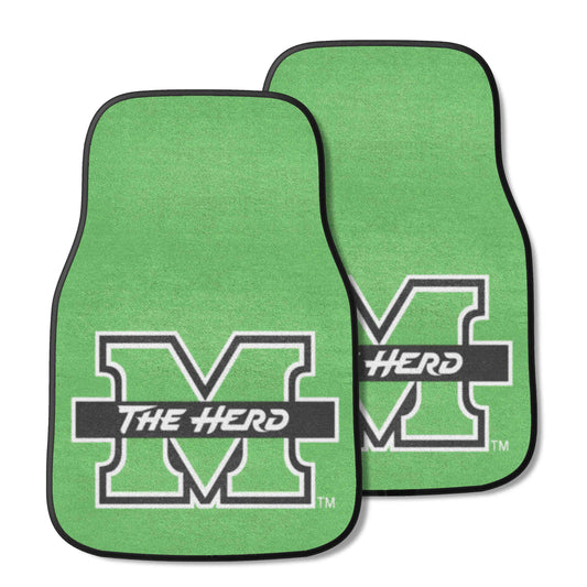 Marshall Thundering Herd Front Carpet Car Mat Set - 2 Pieces - Marshall