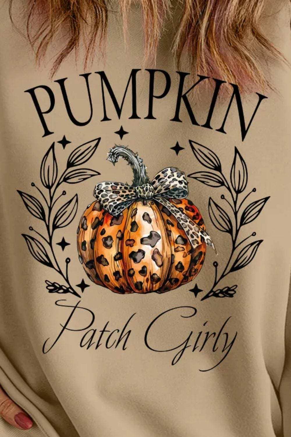Plus Size Pumpkin Graphic Long Sleeve Sweatshirt - Trendsi - Flyclothing LLC