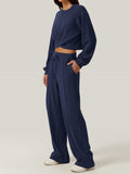 Crisscross Round Neck Top and Drawstring Pants Set - Trendsi
