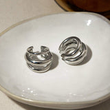 Stainless Steel Layered Cuff Earrings - Trendsi - Flyclothing LLC