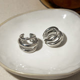 Stainless Steel Layered Cuff Earrings - Trendsi
