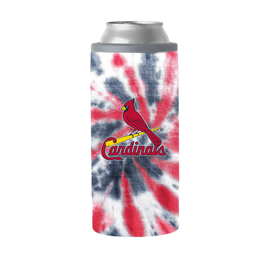 St Louis Cardinals 12oz Tie Dye Slim Can Coolie - Logo Brands - Flyclothing LLC