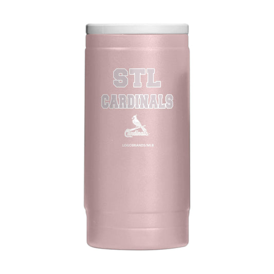 St Louis Cardinals Stencil Powder Coat Slim Can Coolie - Logo Brands - Flyclothing LLC