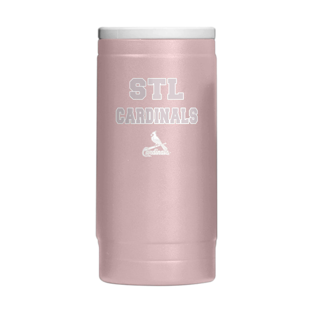 St Louis Cardinals Stencil Powder Coat Slim Can Coolie - Logo Brands - Flyclothing LLC