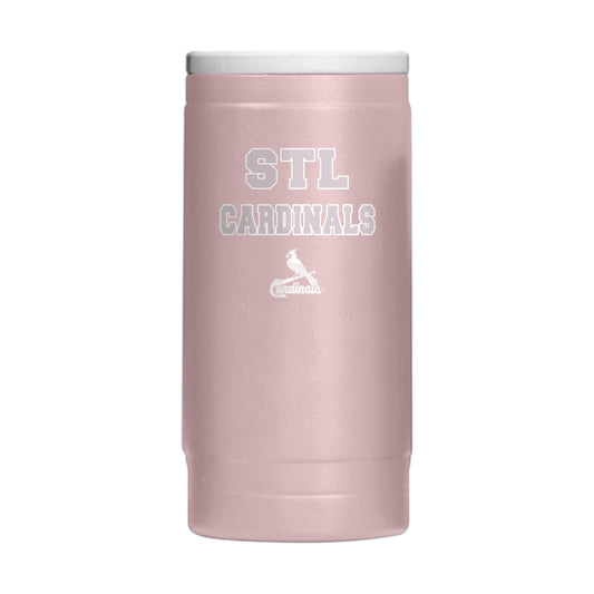 St Louis Cardinals Stencil Powder Coat Slim Can Coolie - Logo Brands - Flyclothing LLC