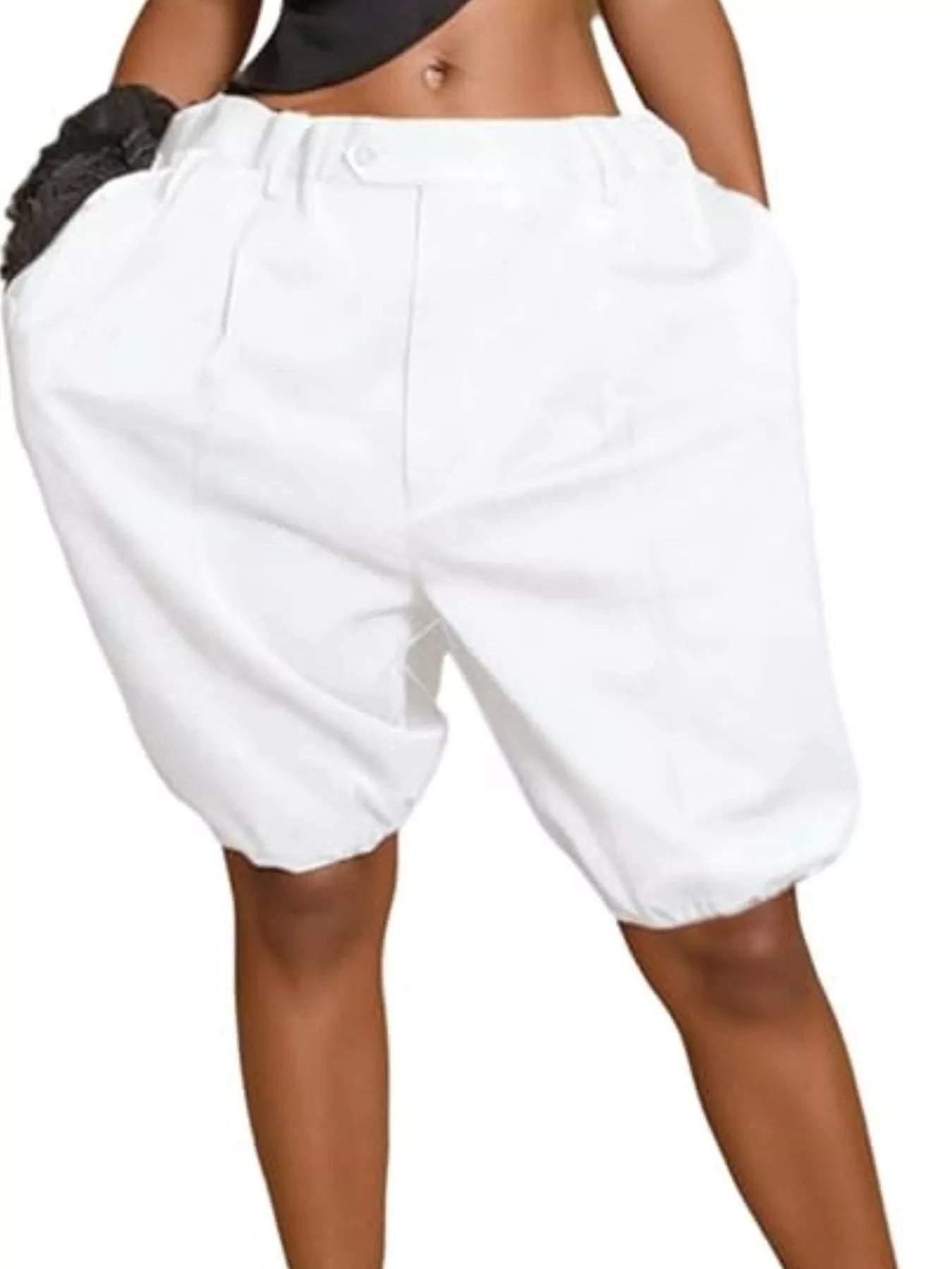 Pleated Detail High Waist Shorts - Trendsi - Flyclothing LLC