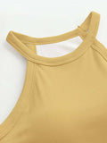 Grecian Neck Tank With Chest Pads - Trendsi - Flyclothing LLC