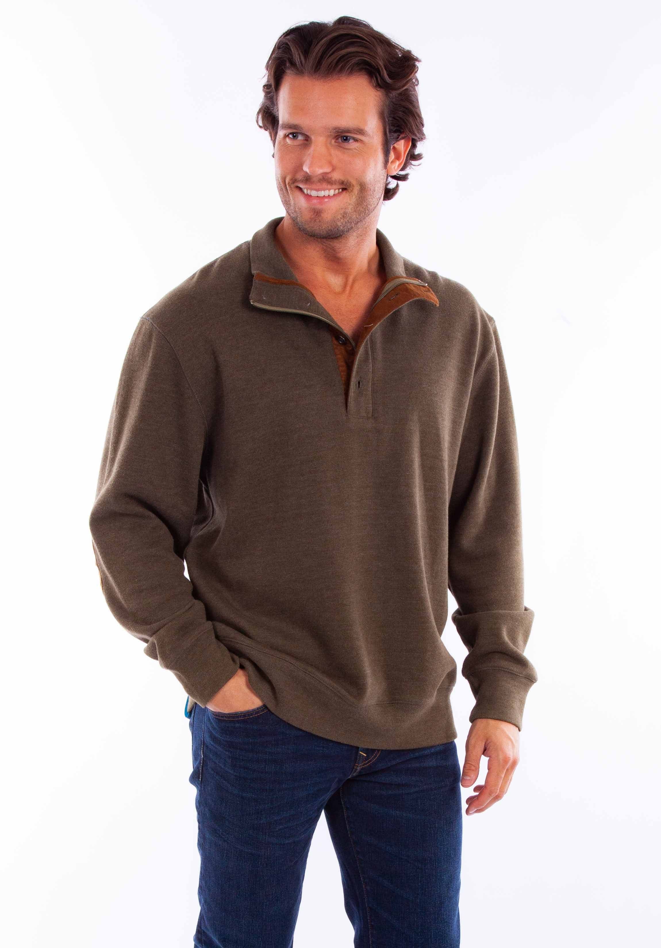 Scully Leather Farthest Point Pullover Quarter Zip/Button Sweater - Scully Leather