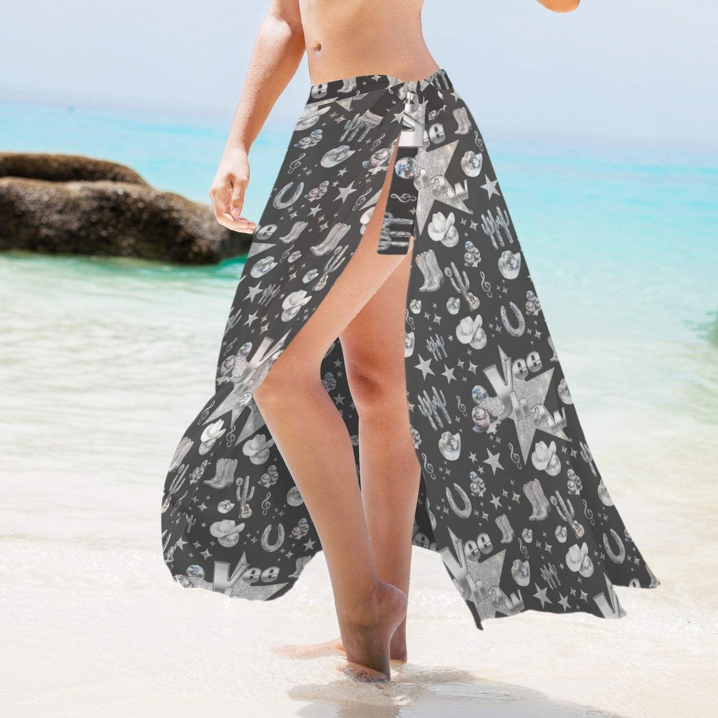 Baha Ranch Rhinestone Cowgirl Beach Swim Skirt Coverup - Baha Ranch Western Wear - Flyclothing LLC