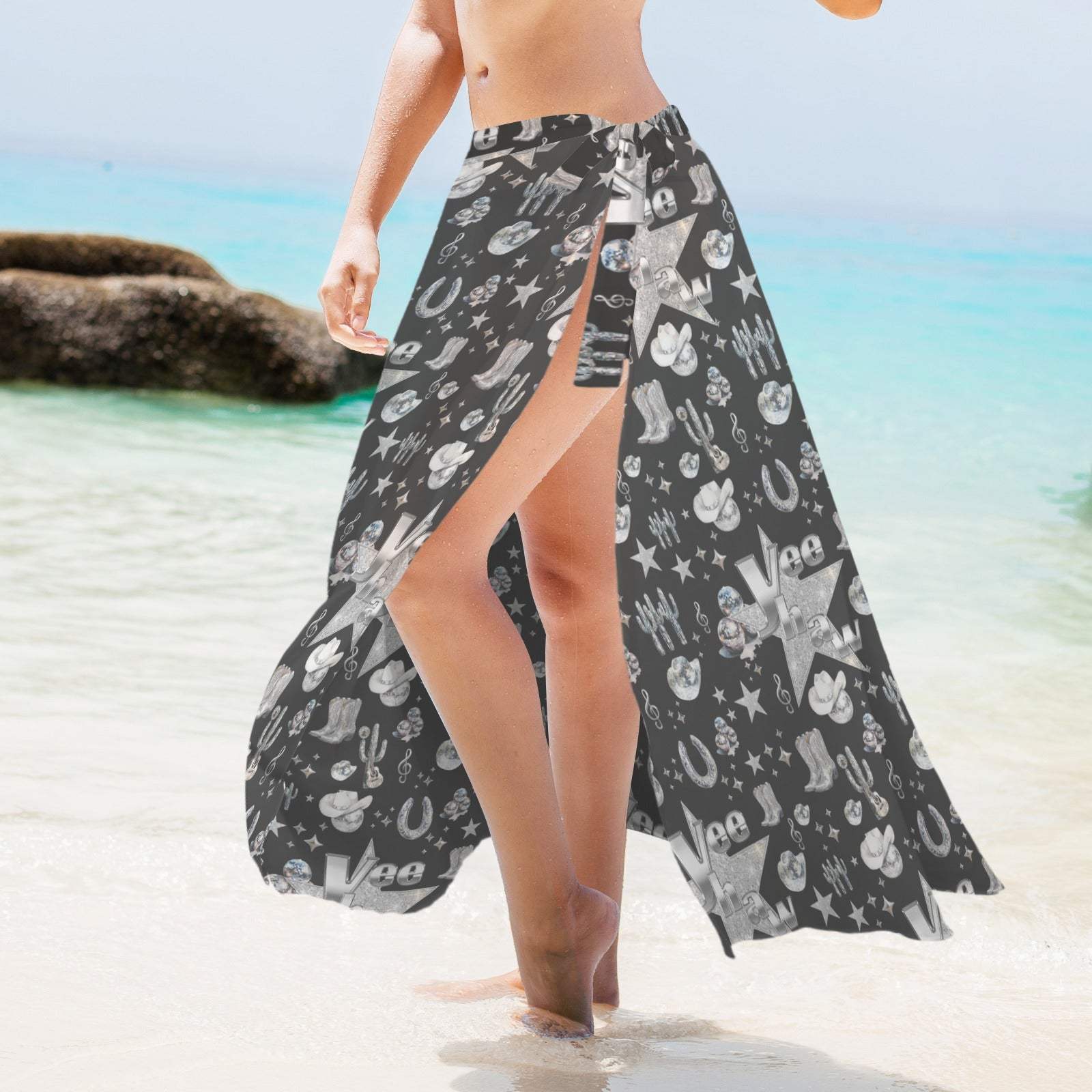 Baha Ranch Rhinestone Cowgirl Beach Swim Skirt Coverup - Baha Ranch Western Wear - Flyclothing LLC