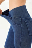 Basic Bae Asymmetrical Waist Denim Shorts with Pockets - Trendsi - Flyclothing LLC