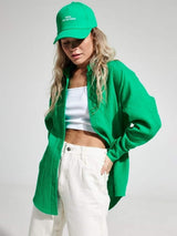 Textured Collared Neck Long Sleeve Shirt - Trendsi - Flyclothing LLC