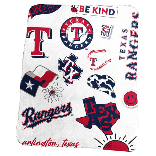 Texas Rangers Classic Native Fleece Throw - Logo Brands - Flyclothing LLC