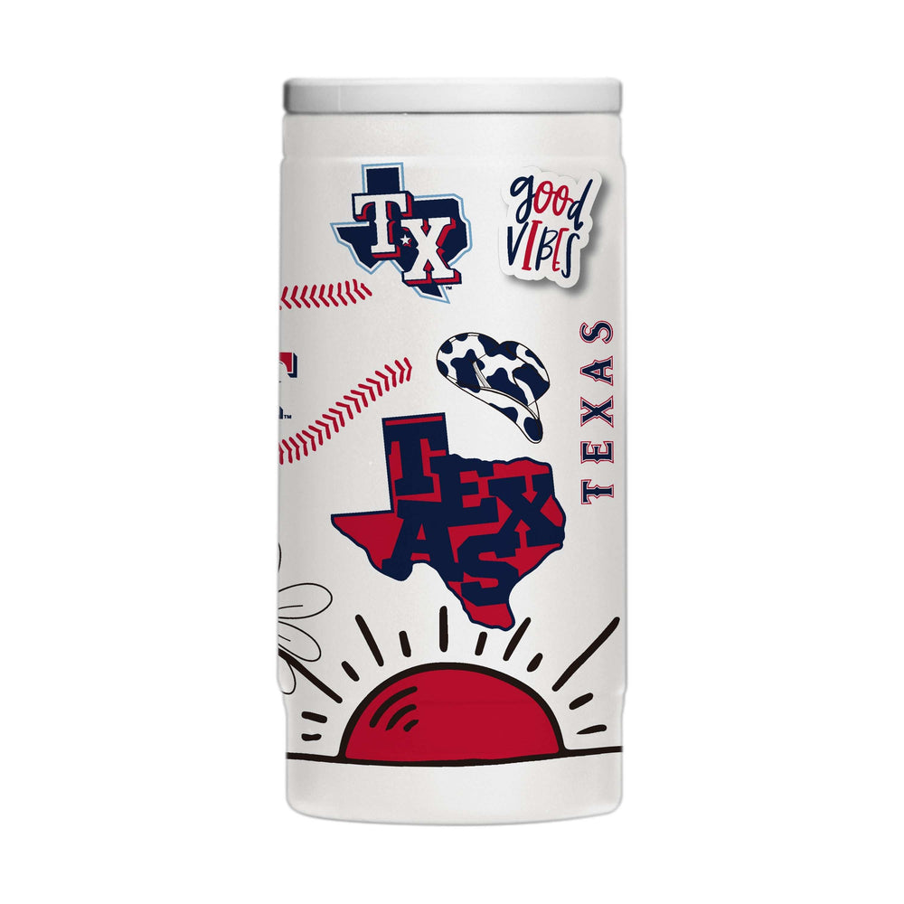Texas Rangers 12oz Native Powdercoat SlimCan Coolie - Logo Brands - Flyclothing LLC