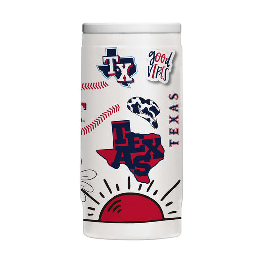 Texas Rangers 12oz Native Powdercoat SlimCan Coolie - Logo Brands - Flyclothing LLC