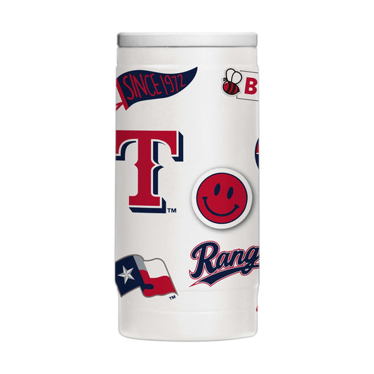 Texas Rangers 12oz Native Powdercoat SlimCan Coolie - Logo Brands - Flyclothing LLC