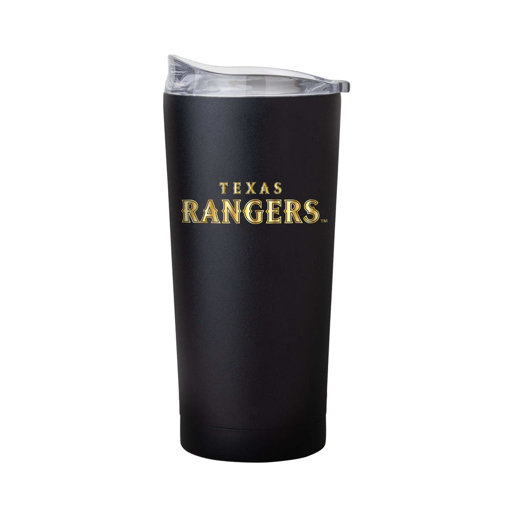 Texas Rangers 20oz Foil Black Powder Coat Tumbler - Logo Brands - Flyclothing LLC