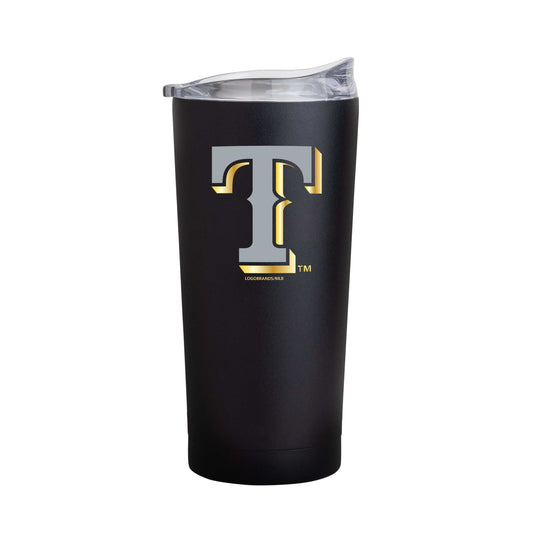 Texas Rangers 20oz Foil Black Powder Coat Tumbler - Logo Brands - Flyclothing LLC