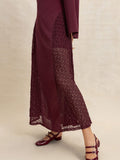 Lace Patchwork V-Neck Long Sleeve Midi Dress - Trendsi