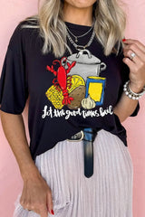 Graphic Round Neck Short Sleeve T-Shirt - Trendsi - Flyclothing LLC