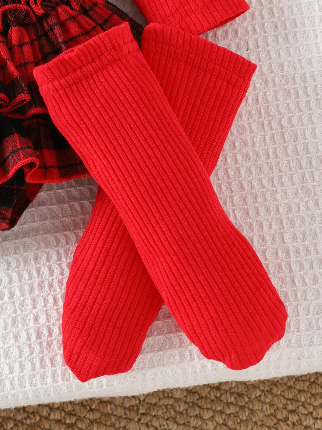 Children's Christmas Ruffle Trim 4-Piece Set - Trendsi - Flyclothing LLC