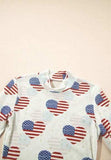 US Flag Heart Mock Neck Long Sleeve Bodysuit - Trendsi - Flyclothing LLC